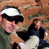 Kev and I at the third belay on Flip Wilson, Courthouse Butte, AZ