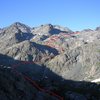 The route from North Glacier Pass down to Twin Island Lakes.  No easy meadows here.