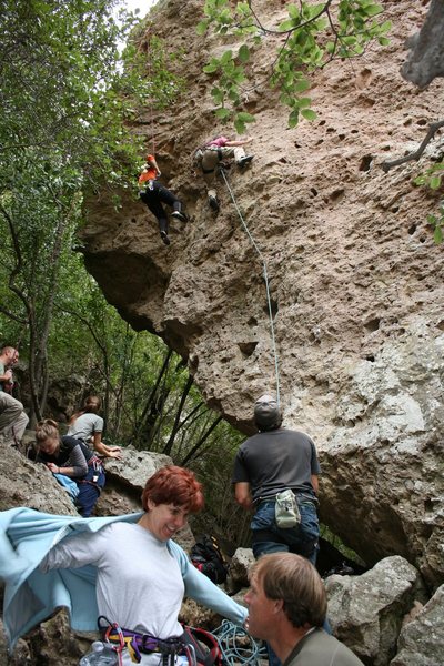 Nathen on the right just before the fall.