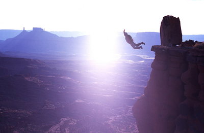 What would McHugh Do?<br>
<br>
BM descending Kingfisher with castle valley in the setting sun.