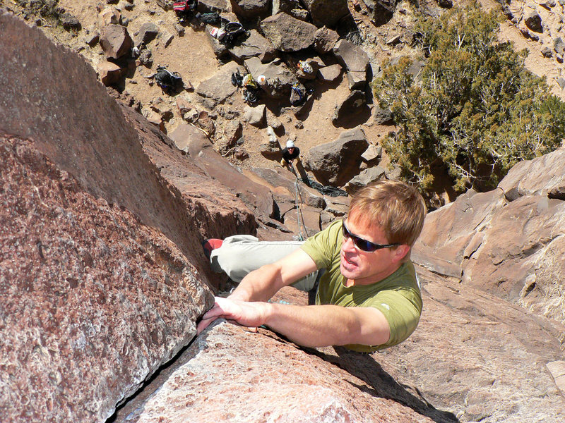 Despite the name, near the top the route is a nice finger crack.