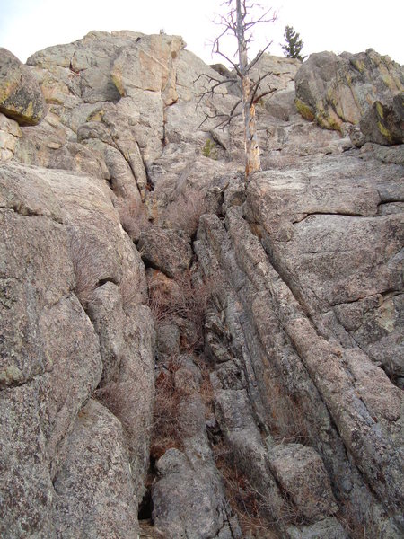 Dirty gully below route.