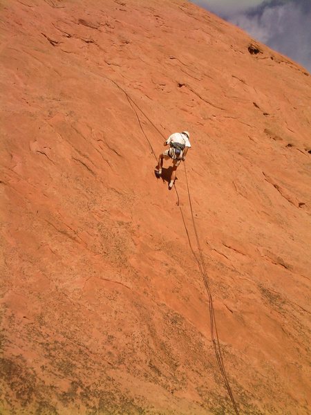 Bill Weiss descends.  He's just a little below the crux in this photo.