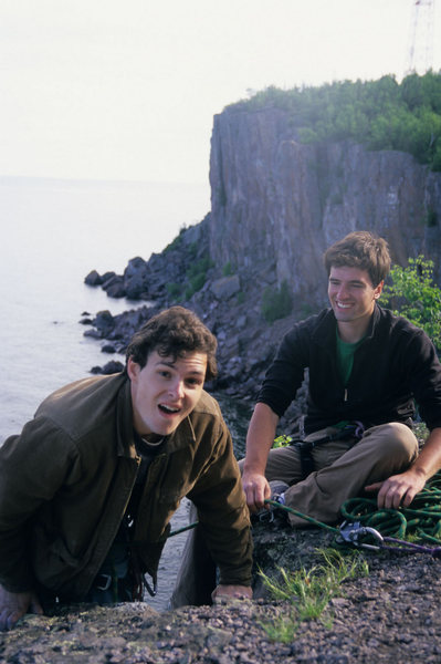 Isaac and Joel. Top of Poseidon Adventure, Palisade Head. 