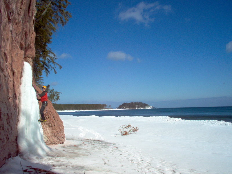 Looking down the shore twords little presque isle CR 550 Marquette MI