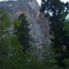 The Northeast Buttress climbs the crack system that angles left on this photo.