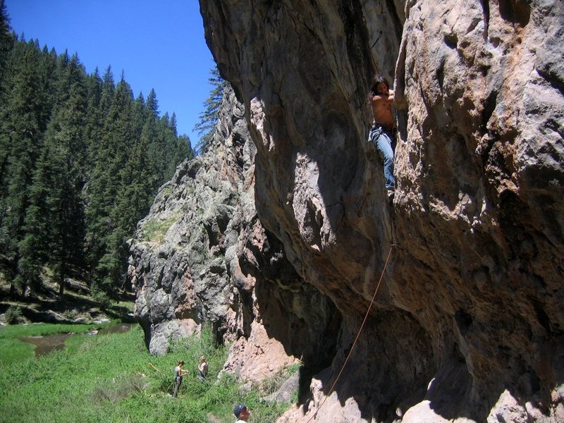 A view of the western half of Monster Wall.  Taken from beneath the start of 'Revenge of the Werepig'.