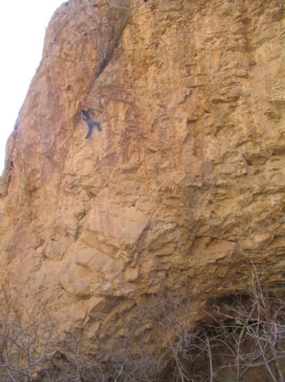 Spencer on the unnamed 11b at the swamp cave