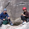 After three pitches of climbing, the Oasis is a great spot for resting your feet and enjoying a snack.