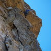 The crux pitch of The International, Glenwood Canyon.