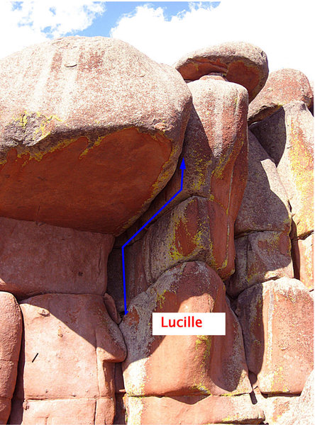 Another view of Lucille, the iconic Vedauwoo offwidth.