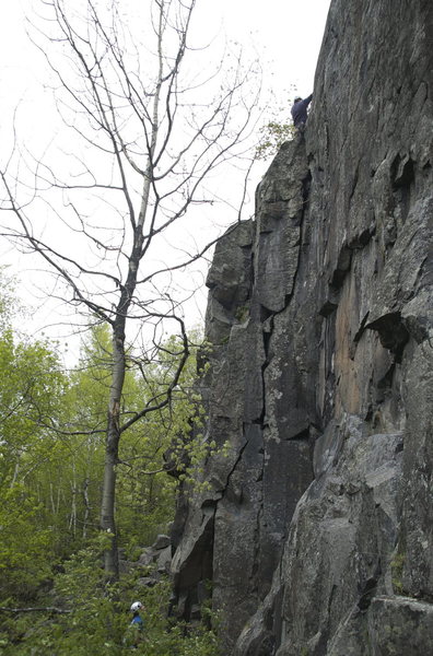 Corner Geometry from a ledge about 50 feet (and 20-30 feet up) away. This photo shows pretty much the whole route. 