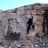 Bouldering at North Quarry, North Table Mountain, Golden.