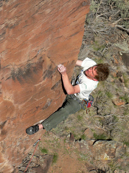 Solid heel hooking at the crux. 