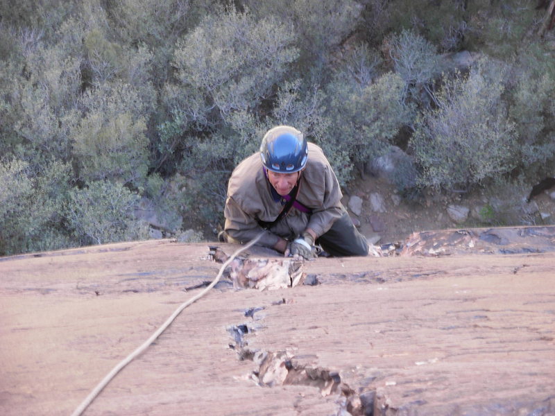 Maurice Horn at the base of the finishing crack.