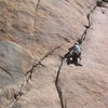 Hogan styling his repoint of Illusion Dweller (5.10b) - his FIRST 5.10b lead.  Yowza!