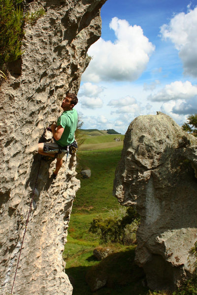 Just past the crux on Mr Daddy Long Legs