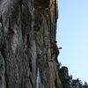 Pumped and falling off the middle headwall crux.