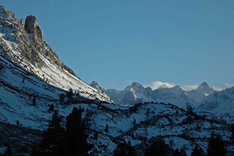 The top of the Pinnacle and High Sierra from the east