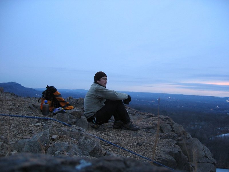 Photo from top of main cliff at sunset (January 2005).