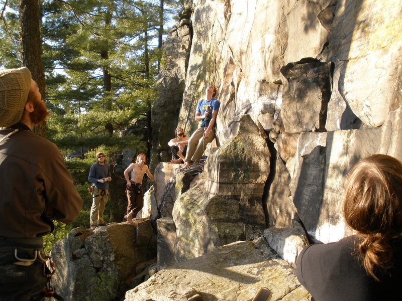 Everyone having a great time at Hell Wall.