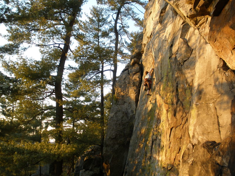 Dane high on the left slab. 