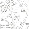 Updated (2009) Group B topo with Plan B Area and the Backbone Ridge split into east side and west side.  Alternate approaches are the dotted lines.  