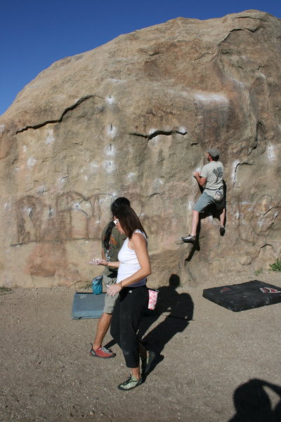 Boulder 1 Agina, Al and Nathan climbing.