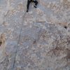 Dave Mayville leading the lower section of Boulderado.