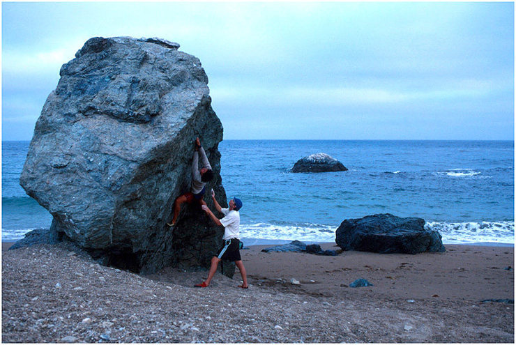 Paradise bound...bouldering on the remote West-end of Catalina Island.