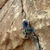 Through the pumpy crux.