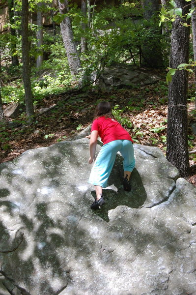 Climb right side of slab.