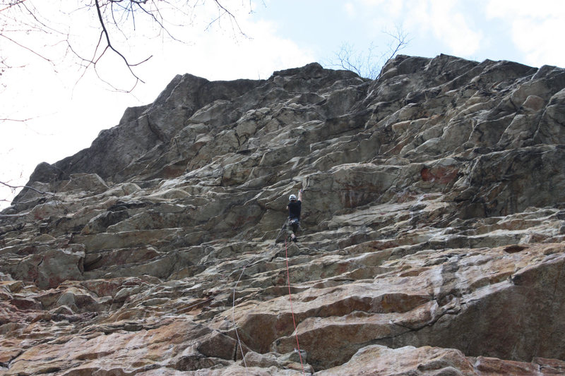 clipping the pin at the second crux