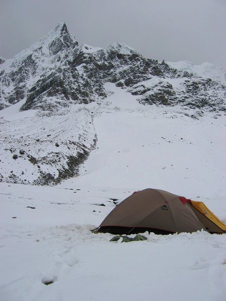 Home for the night on Mount Ausengate, Peru.