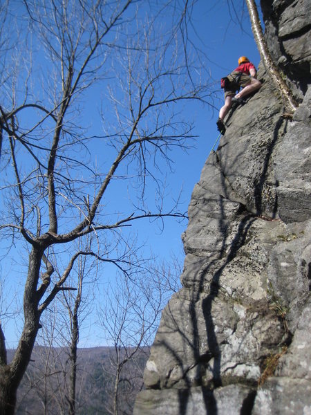 HAH! This pictures might make this route look desirable.  Nice climbing Aaron!