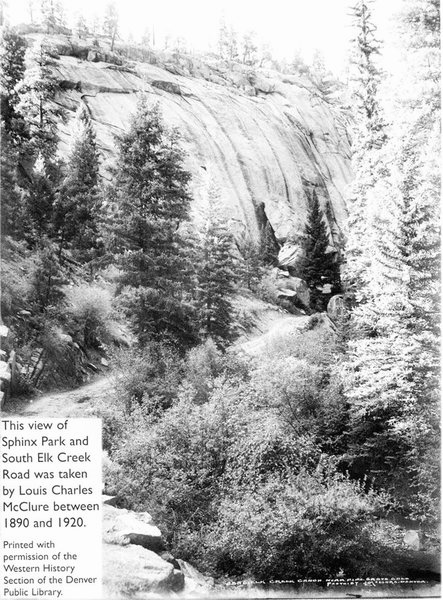 Photo: Louis Charles McClure between 1890 & 1920.<br>
<br>
2nd photo showing historical prominence of the Bucksnort Slab/Sphinx Park area.<br>
<br>
Fair Use Rationale: This shows historical prominence of this area and rock formation which are of interest in promoting the significant history as well as education for both rock climbing and the natural environment conserved within Colorado.<br>
<br>
The accompanying comment-article (attached to the previous photo) also denotes the proper historical context  significant in education of Colorado's history.