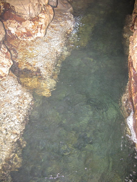 underground lake with raging current