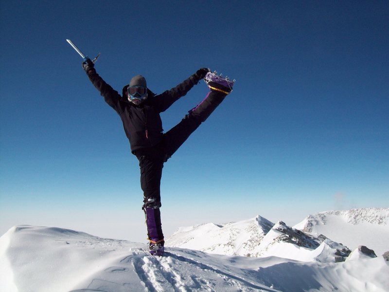 Summit Pose on Mt. Vinson