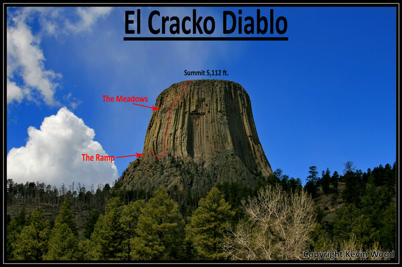 A look at the climb from the Belle Fourche River Valley.  The southeast approach accesses the Ramp.