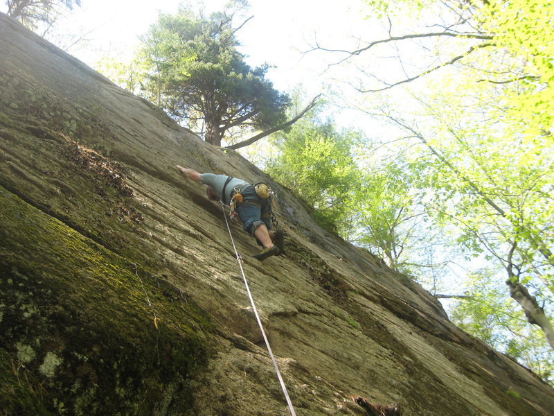 Shane Soucy leading Cloak+Dagger at the slab wall