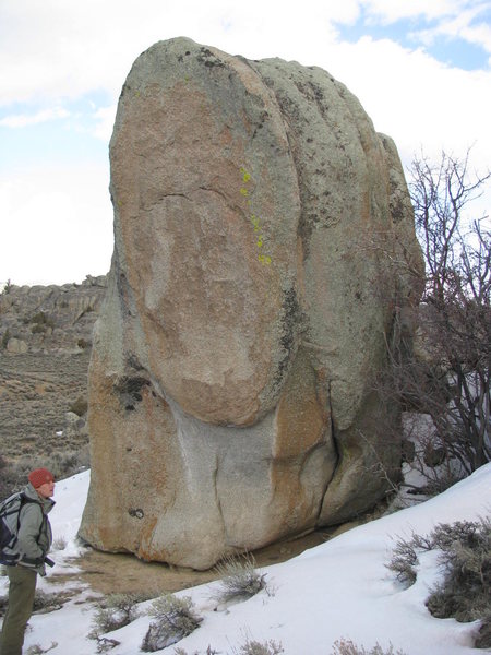 An boulder we refer to as Duffy's Aretes, because we can't remember the name:) Two highball arete problems, that, I think are in the V3 - V6 range. 