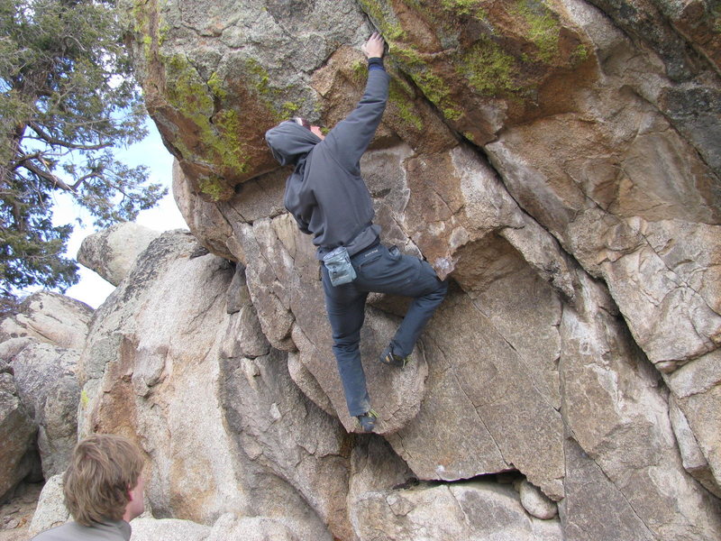 The thin 5.12 finger crack with some face holds. 