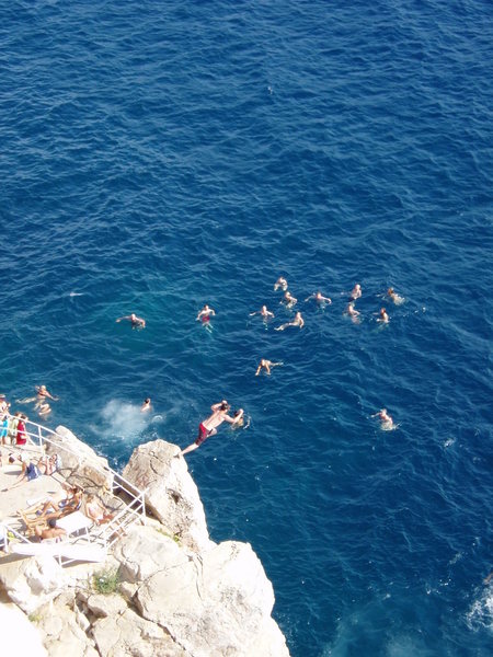 Sweet cliff jump in Dubrovnik