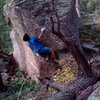 Bouldering a new in Skunk Canyon.