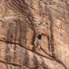 K. Mclaughlin high on Papa's New Crag.   Photo by the G.