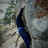 Mr. Scott Sillis crimping down on "The Sausage Gnome."  Three Sister Park, Colorado.