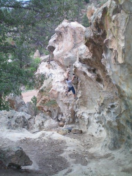 John airing it out above a rocky landing.