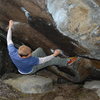 One of two cave problems at Weiner Lake, at the 88 mile marker in Alaska(In approach shoes).