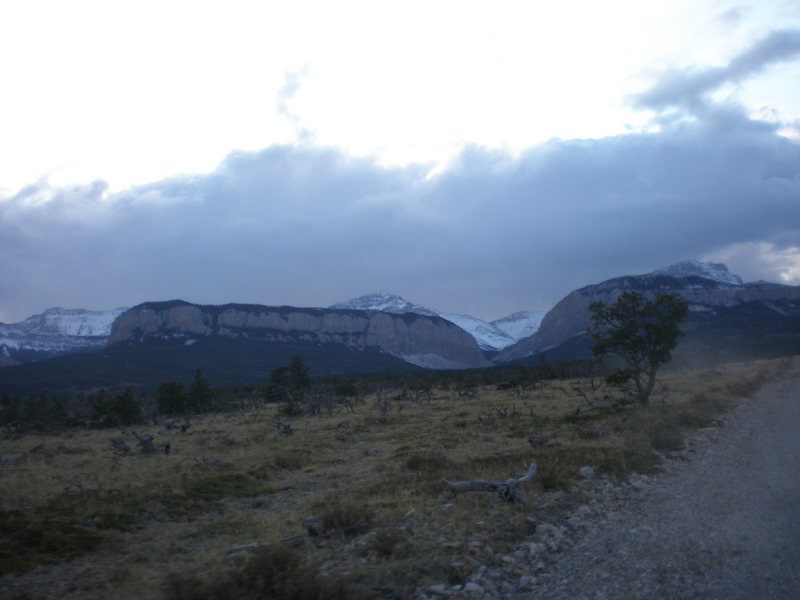 Blackleaf Canyon from Bynum, MT.  Looking back after a cold weekend of bolting on the Uplift