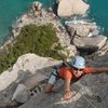 Cecile in a great two pitch route at Cala Luna